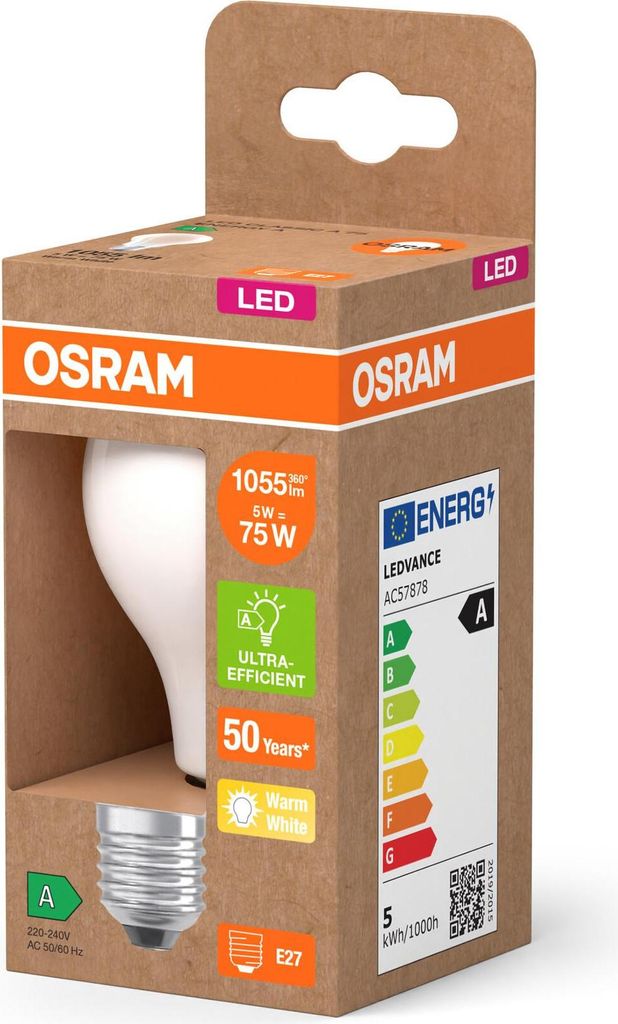 Lampadina LED a filamento Ultra EFF. E27 5W 470lm 3.000K Immagine del prodotto 