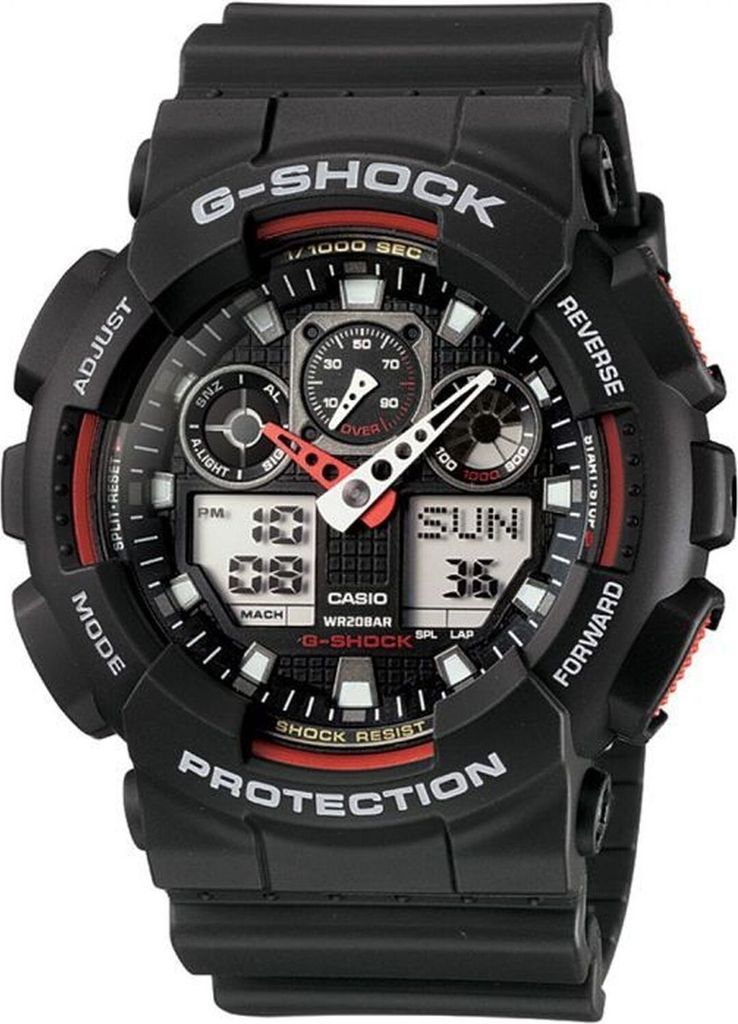 G-Shock GA 100 Montre Black G-Shock Red, Taille : One Size Image du produit 