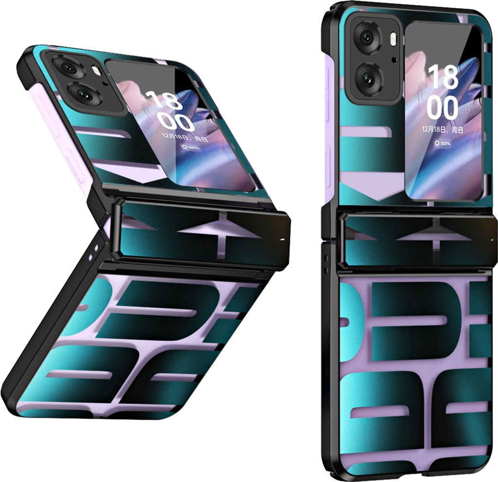 Hülle für Oppo Find N2 Flip Hülle mit Scharnierschutz, Galvanisierter Klar Schutzhülle Schwarz
