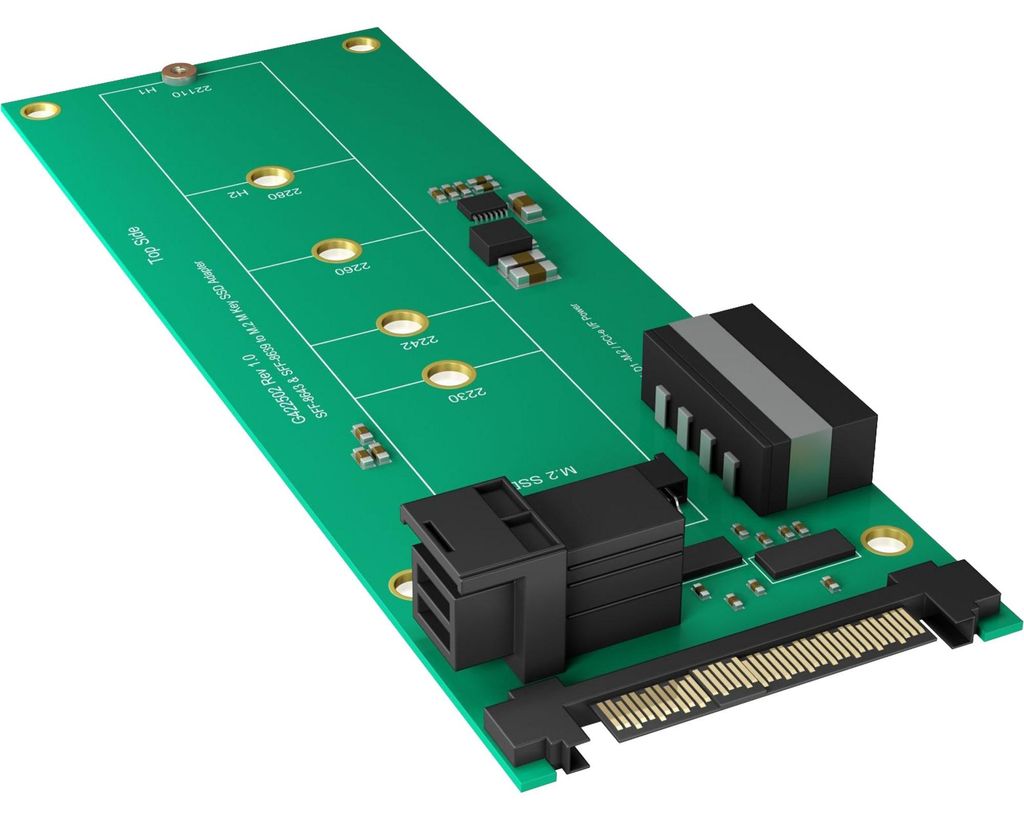 ICY BOX IB-M2B02 - U.2 - M.2 - Grün - 32 Gbit/s - 55 mm - 145 mm