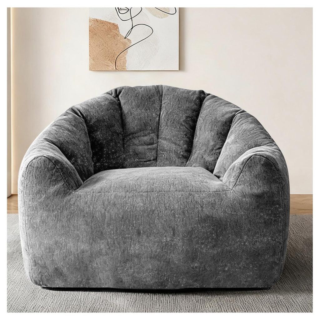 Ergonomic Round-Shaped Bean Bag Chair with Full-Body Contouring for Versatile Home Relaxation and Comfort