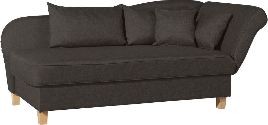 Recamiere mit Armteil rechts klappbar Katia Bezug Flachgewebe Buche natur / sckoko 22675