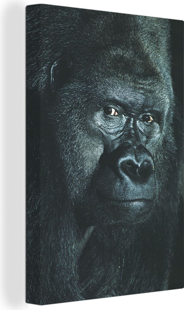 OneMillionCanvasses - Leinwandbilder - 90x140 cm, Nahaufnahme eines großen Gorillas, Wandbilder Kunstdruck Wanddekoration - Foto auf Leinwand - ...