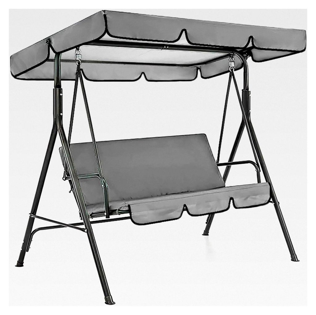 Ersatzdach und Ersatzsitz für Gartenschaukel aus 210D Oxford Stoff, wasserdicht (Grau)