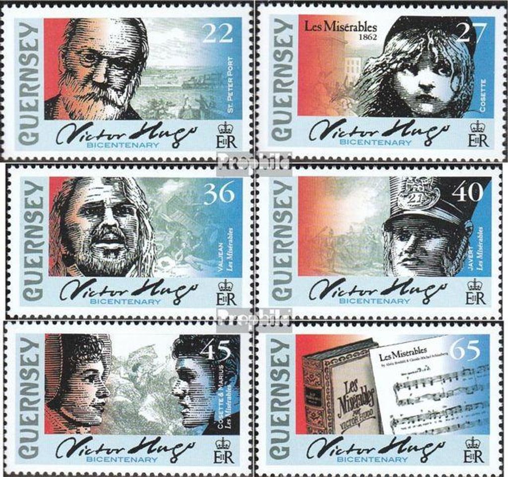 Briefmarken GB - Guernsey 2002 Mi 919-924 (kompl.Ausg.) gestempelt Hugo