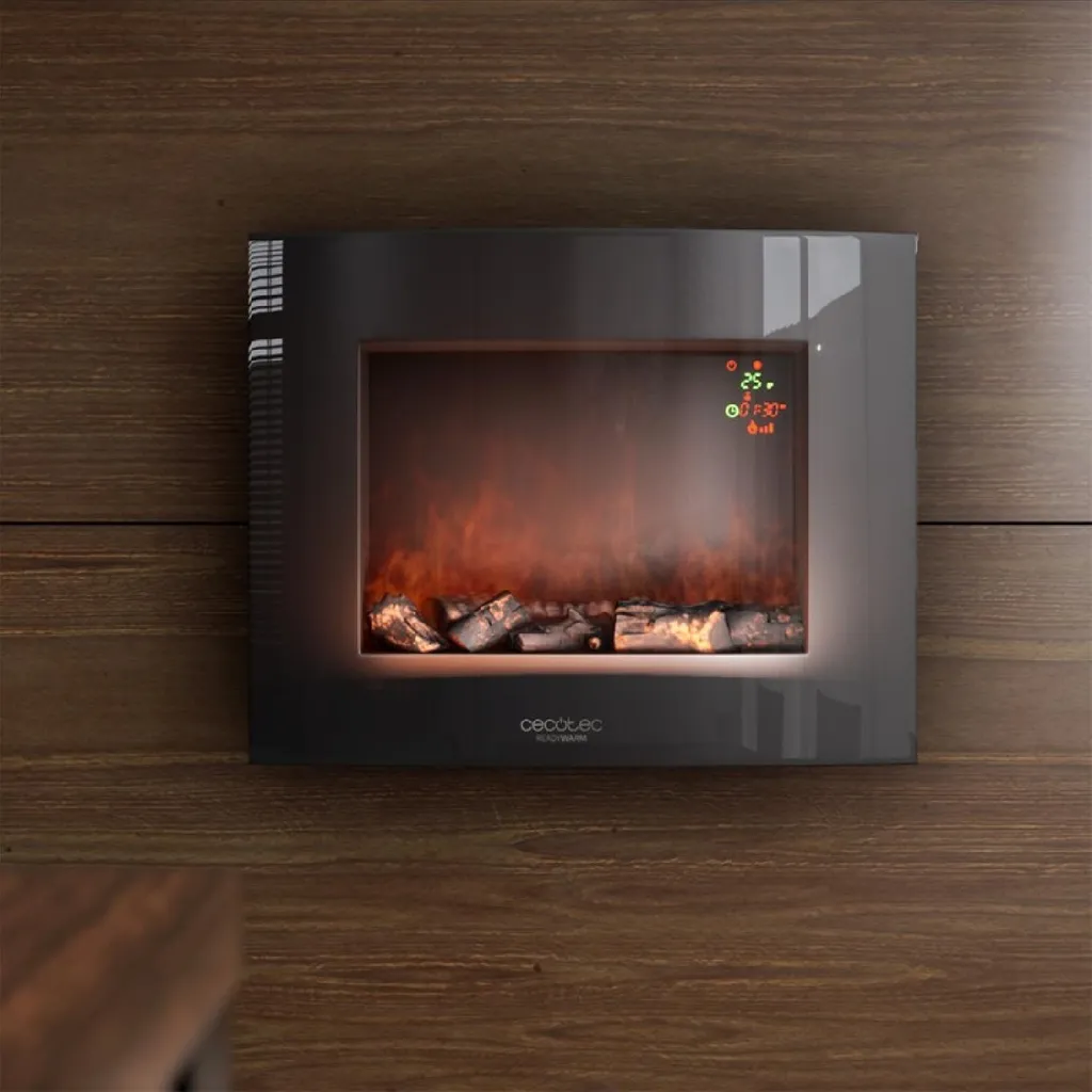 Cheminée électrique Cecotec ReadyWarm 2600 Curved Flames 2000W Noire