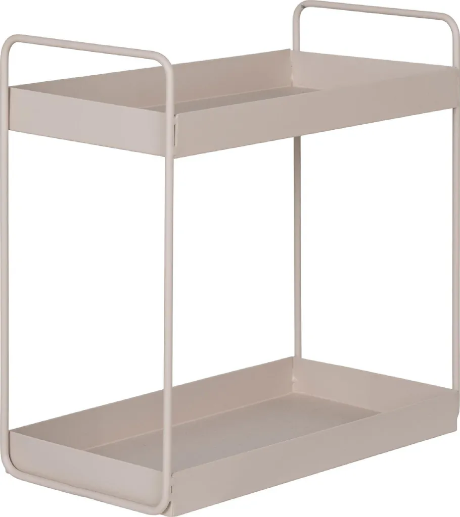 QUVIO Portaspezie - 2 strati - Acciaio - Sabbia - Beige - 30x15x31 cm - Elegante contenitore per soggiorno, bagno e cucina - Design minimalista - Robusto e durevole - 5