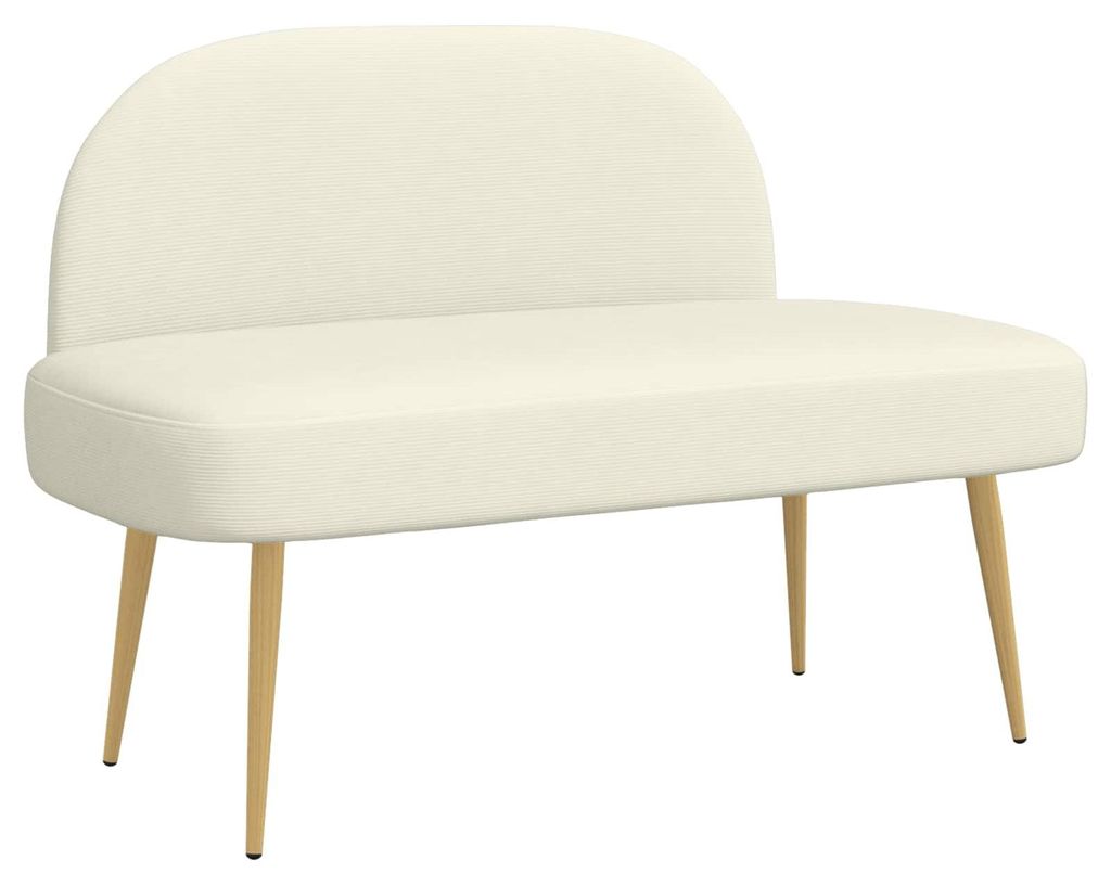 vidaXL Gepolsterte Bank mit Rückenlehne Creme 110 x 60 x 76 Produktbild 