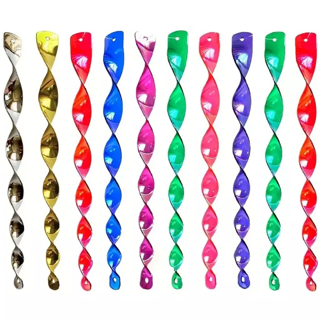 MIKONI Windspirale | 10 STÜCK | 50 cm | Bunt | XXL Vogelabwehr Vogelschreck Reflektierend Windspiel