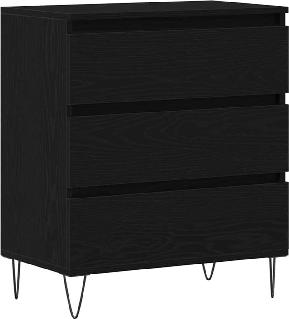 Sideboard Schwarz Eichen-Optik 60 x 35 x 70 cm Holzwerkstoff