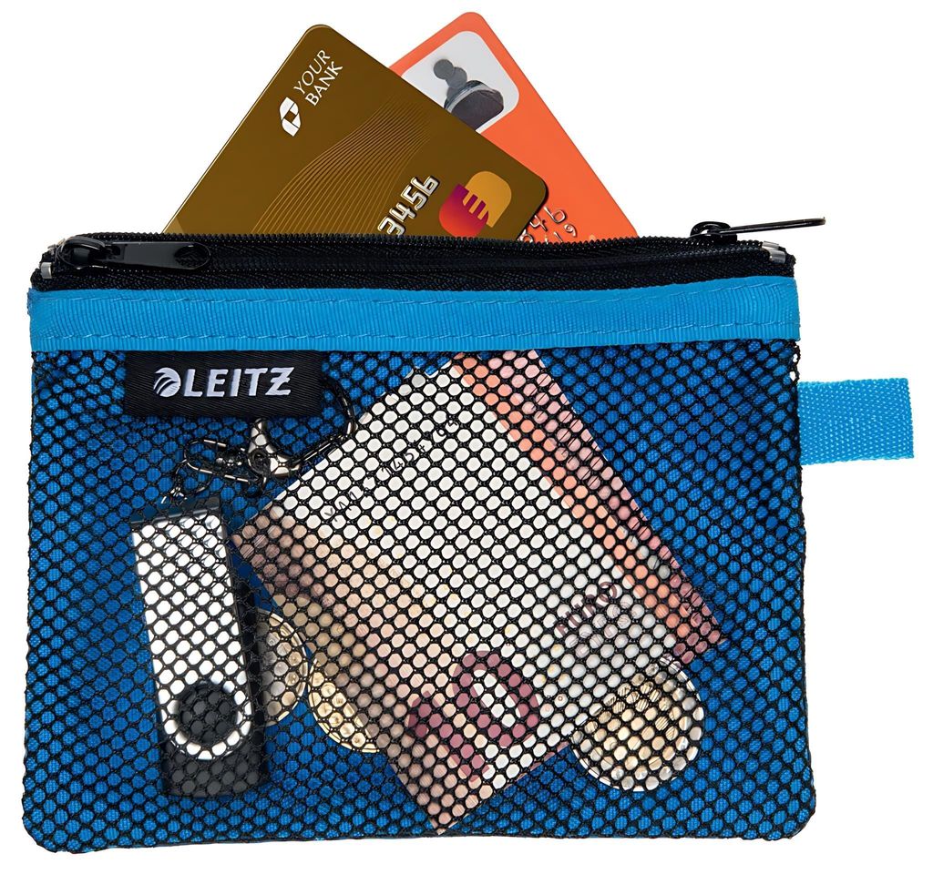 LEITZ Traveller ZipBeutel WOW S blau 14x105cm 2 Fächer 1xblickdicht