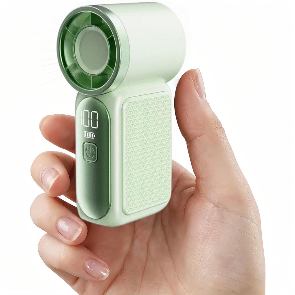 Mini Handventilator Akku, mit 6 Stufen, LED Display USB-C, Produktbild 