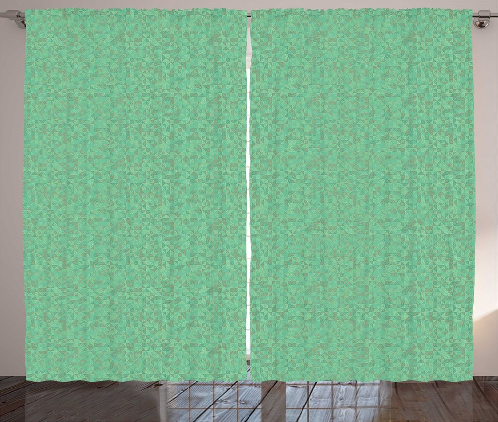 ABAKUHAUS Kunstwerk Rustikaler Gardine, Repetitive Geometric Retro, Wohnzimmer Universalband Gardinen mit Schlaufen und Haken, 280 x 225 cm, Shamro...