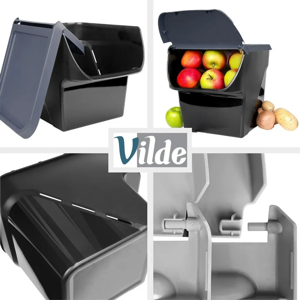 Set Vilde Antracite 3 Pezzi 13L | Contenitori per Alimenti e Riciclo