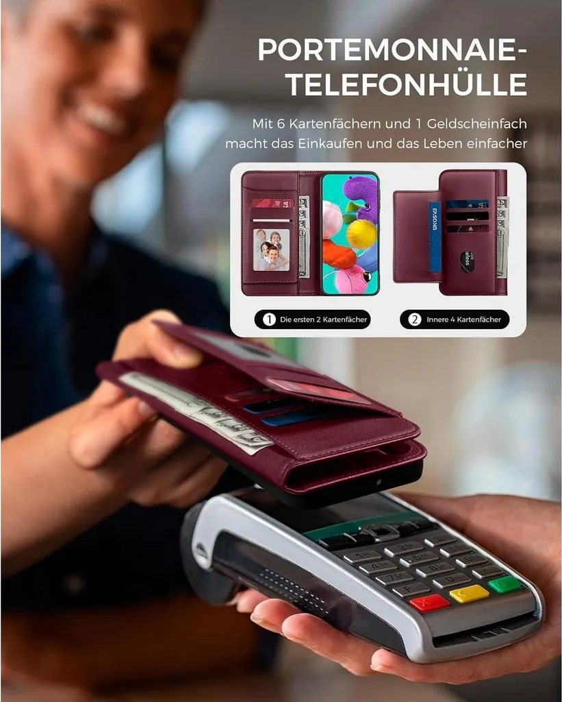 Housse Galaxy A51 Bordeaux RFID : Protection RFID et Support de Lecture - 6