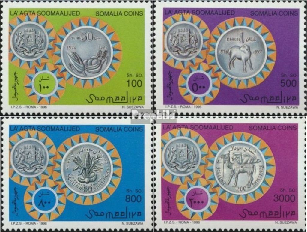 Briefmarken Somalia 1996 Mi 611-614 (kompl.Ausg.) postfrisch Münzen