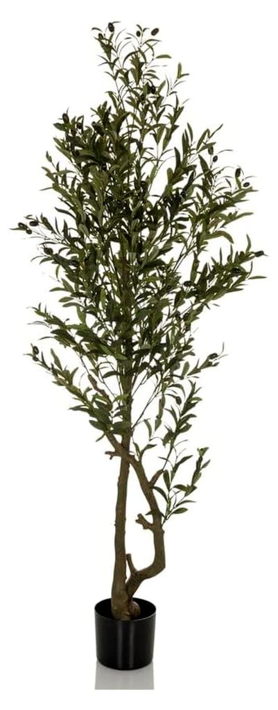 Kunstpflanze Olive I Deko Olivenbaum künstlich 172 cm, pflegeleichter Kunstbaum, Grün