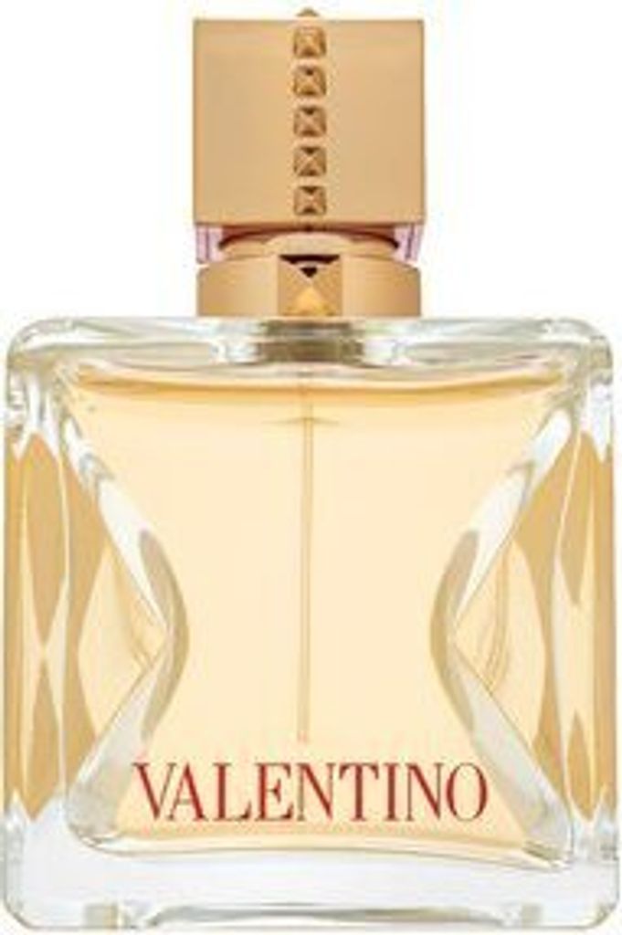 A clear, front-facing studio shot of a Valentino Voce Viva Eau de Parfum bottle.