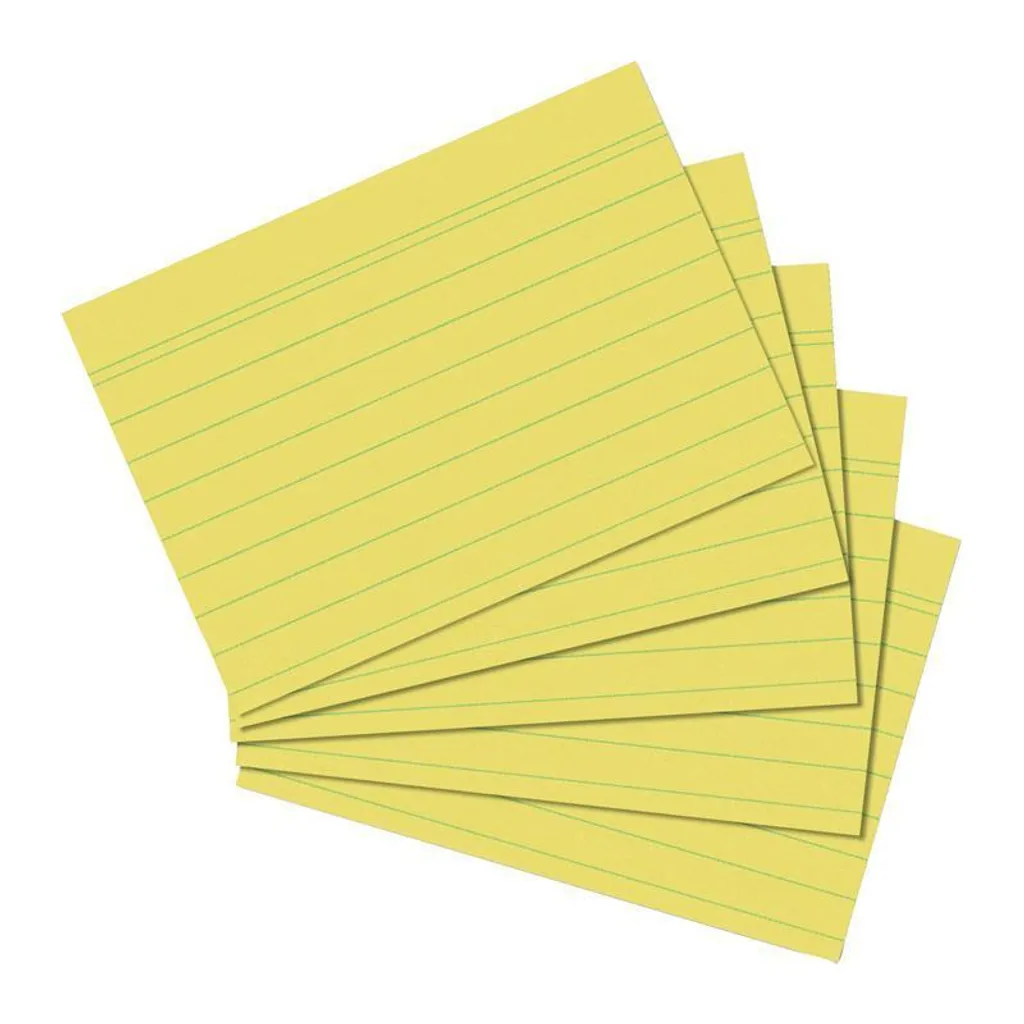 Fiches de Révision A5 Liniées Jaunes - Support de Note Herlitz 100p