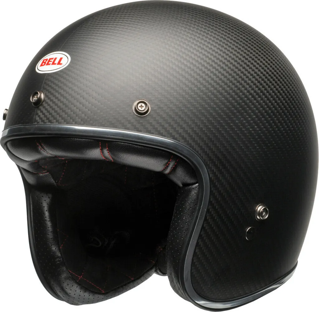 Casque Jet en Carbone Bell Custom 500 Carbon Mat pour Moto et Scooter