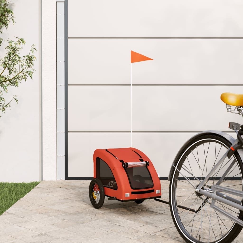 "im Angebot" Fahrradanhänger für Haustiere - mit Wetterfester Bezug - Orange Oxford-Gewebe und Eisen - Fahrradanhänger CC25204
