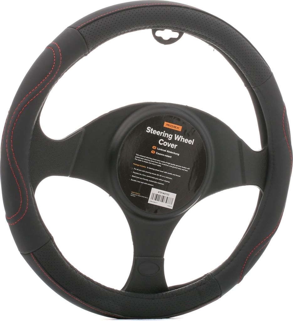 RIDEX 4791A0133 Lenkradbezug Ø37-39cm Schwarz Lenkradhülle