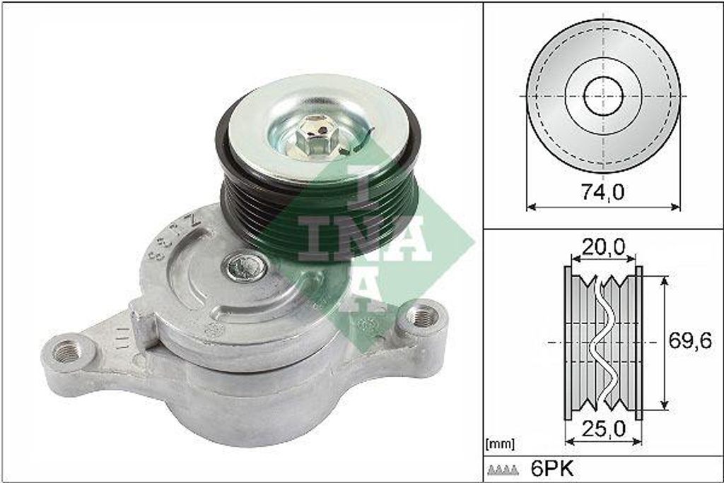 INA 534 0457 10 Riemenspanner, Keilrippenriemen OE ZJ3815980B kompatibel mit 2, 3