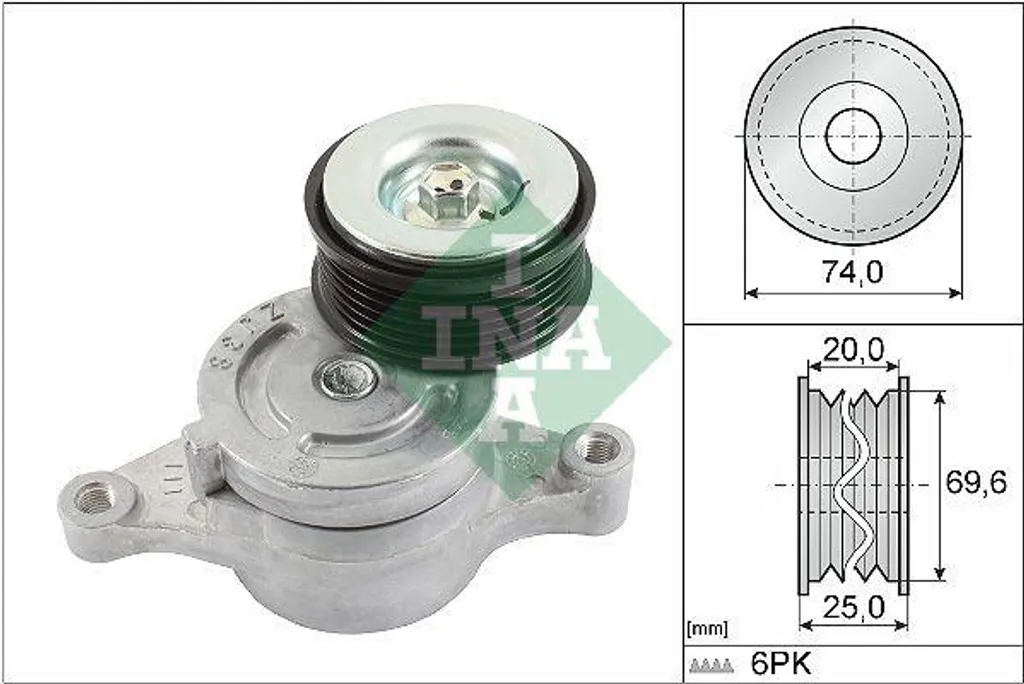 Tendeur de Courroie INA 534 0457 10 Haute Résistance pour Mazda 2/3
