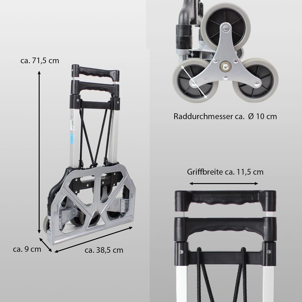 Alu Treppensteiger Sackkarre 70 kg klappbar extra hoch 109 Produktbild 5