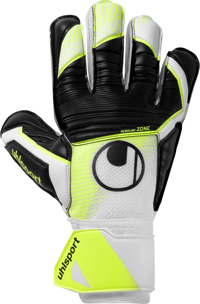 uhlsport Torwarthandschuhe SOFT ADVANCED Unisex 1011355_01 weiß/fluo gelb/schwarz 9.5