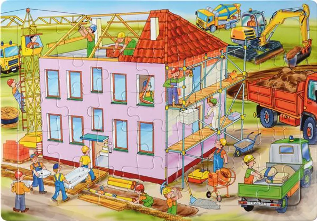 Puzzle de chantier EDUPLAY 120887 robuste avec boutons de préhension