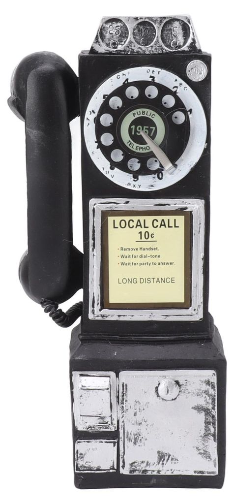 Dekoratives Telefonmodell, modisch, klassisch, Vintage, exquisite Harz-Telefondekoration für Bar, Schwarz