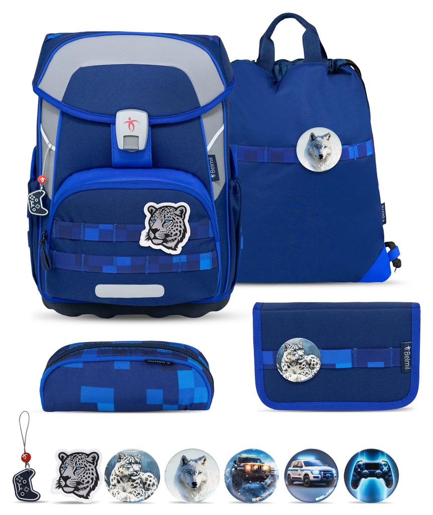 Belmil Schulranzen Set Raubkatze Wolf (Pixel Storm) Produktbild 