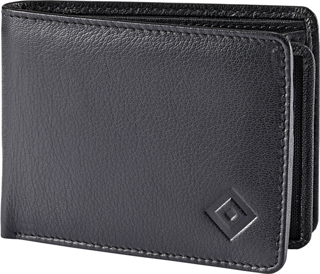 Porte-monnaie en cuir HSV "losange" 9,5 x 12,5 cm noir Image du produit 