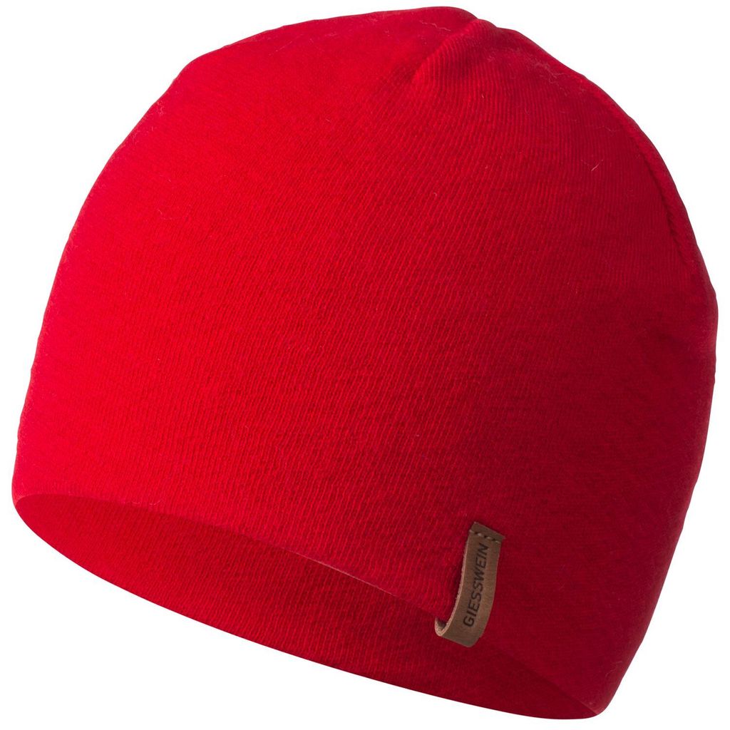 Giesswein sehr leichte Strickmütze Gehrenspitze aus Merino-Wolle. in rot
