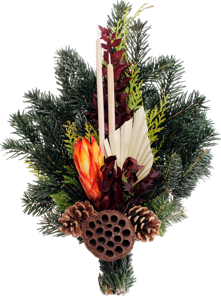Grabschmuck Grabstrauß ca. 50 cm NORDMANN naturfarben, Produktbild 