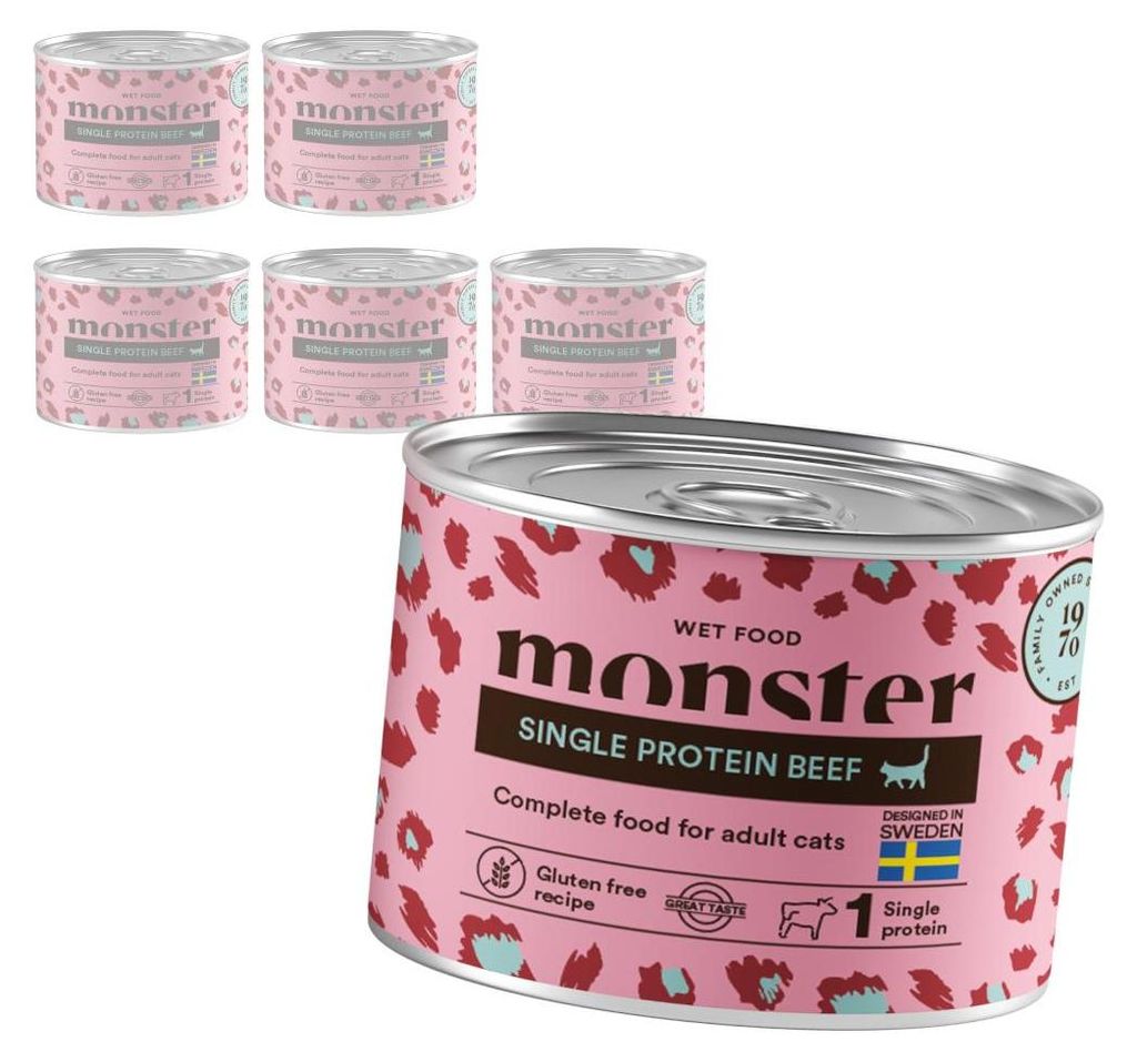Monster Cat Adult Single Beef 6x200g Monoproteinowa Mokra Zdjęcie produktu 