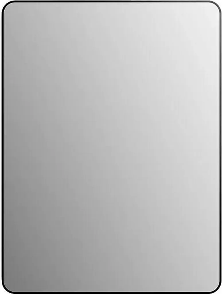 Miroir mural 60x80 noir cadre aluminium pour entrée ou salle de bain