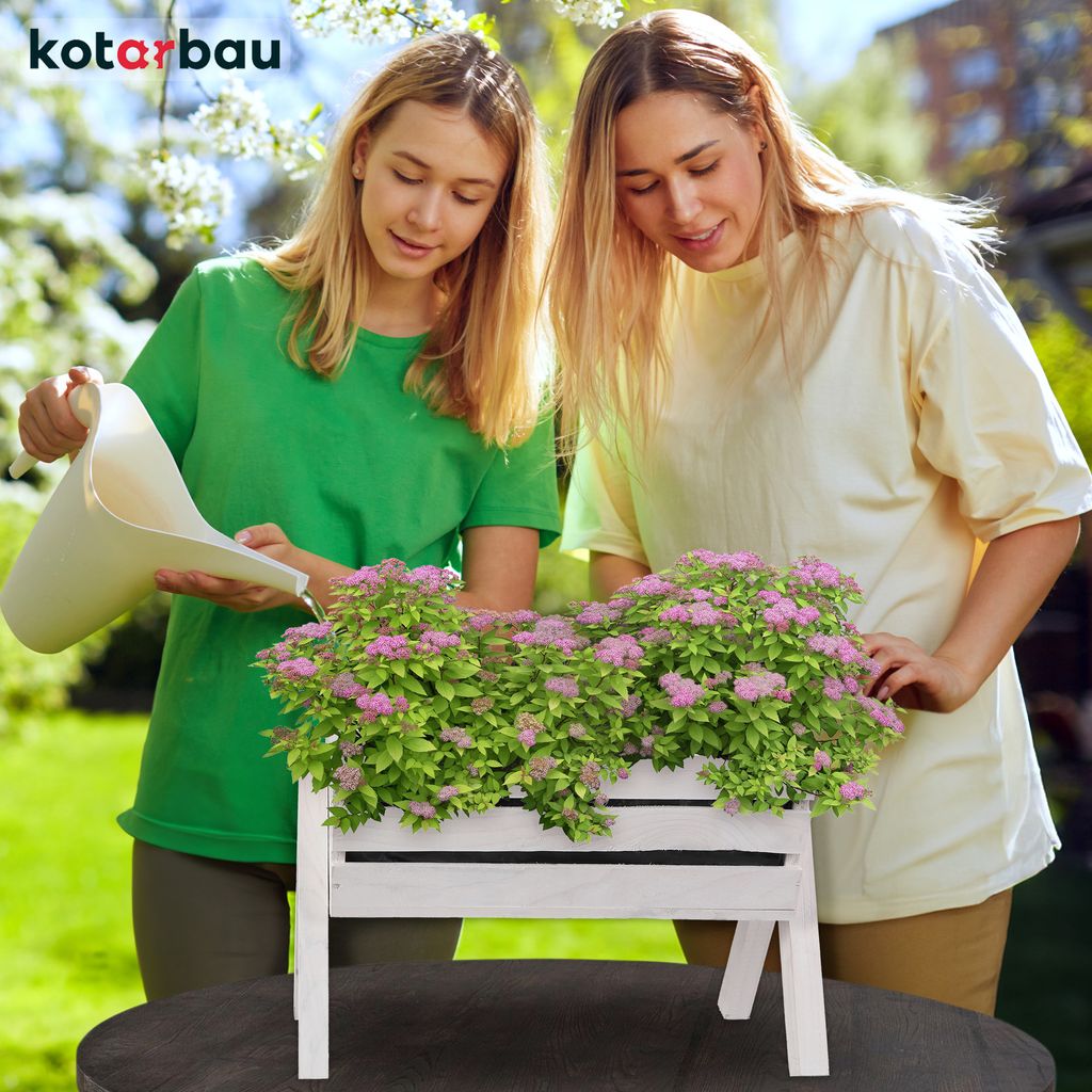 KOTARBAU Blumenkasten auf Beinen 40,5 x 18 x 28,5 cm Wei