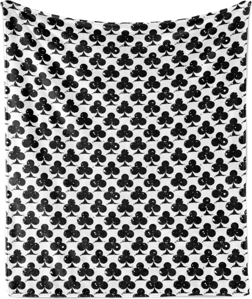 Couverture polaire en flanelle ABAKUHAUS 175x230 cm motifs cartes à jouer