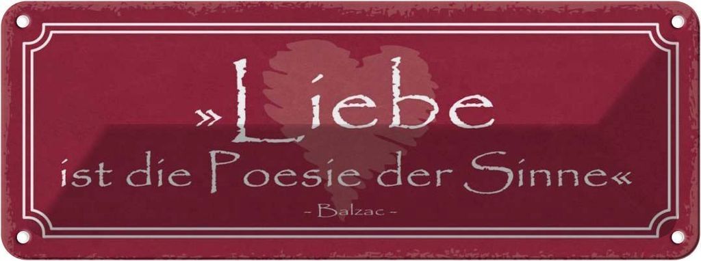vianmo Blechschild 10x27 cm Liebe ist die Poesie der Sinne Dekoration