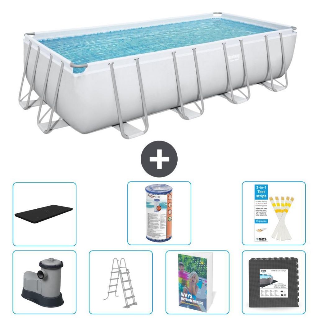 Bestway Power Steel Rechteckig - 549x274x122 cm - 8-teilig S563