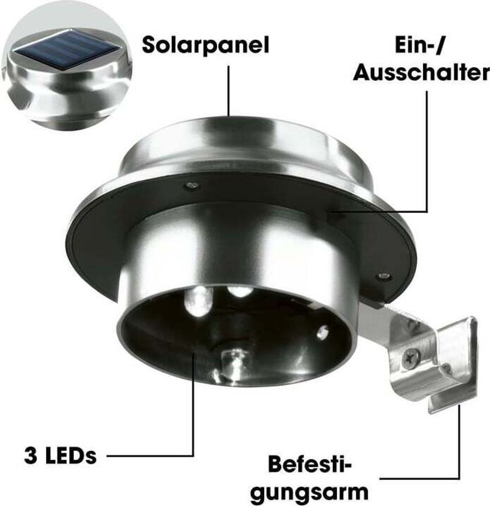 EASYmaxx Solar-Leuchte Dachrinne 3er-Set Tageslichtsensor Produktbild 7