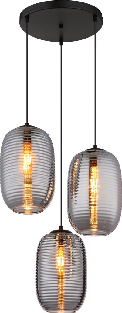 Globo Lighting|Hängeleuchte Metall schwarz matt, 3x E27