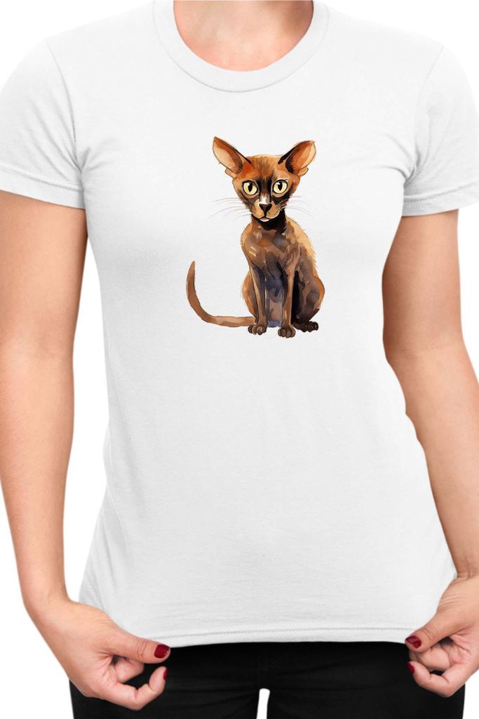 Damen T-Shirt Funny Cats Breeds Peterbald Cat, Lady XS / Weiß
