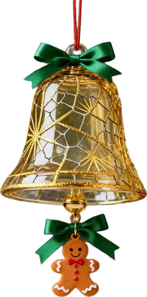 Weihnachtsglocken-Anhänger mit Weihnachtsmann-, Elch- und Pinguin-Motiven für den Weihnachtsbaum
