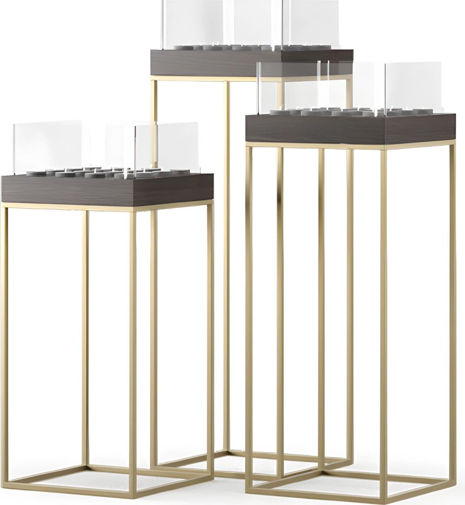 Kerzenständer Set aus Metall in Grau modern elegant