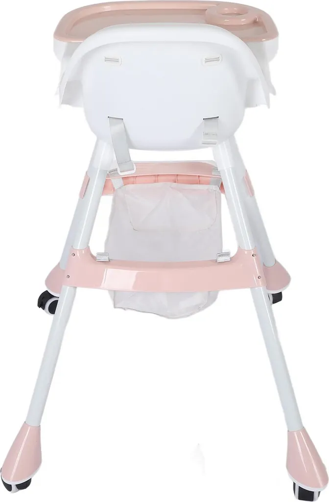 Chaise haute gain de place rose : solution repas pour petits espaces