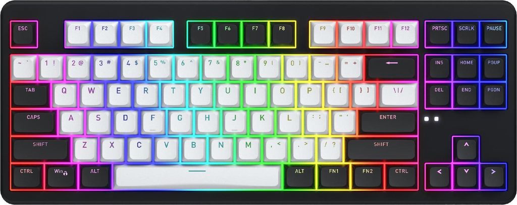 HATOR Rockfall 3 TKL Wireless, Verkabelt & Kabellos, USB + RF Wireless + Bluetooth, QWERTY, RGB-LED, Schwarz