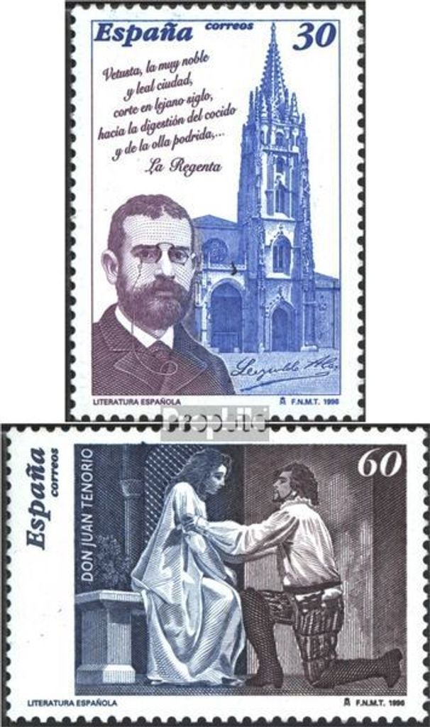 Briefmarken Spanien 1996 Mi 3302-3303 (kompl.Ausg.) postfrisch Literatur